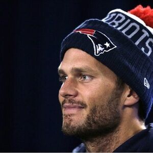 Throwback Tom Brady New England Patriots NFL New Era On Field Sport Knit Navy Bl